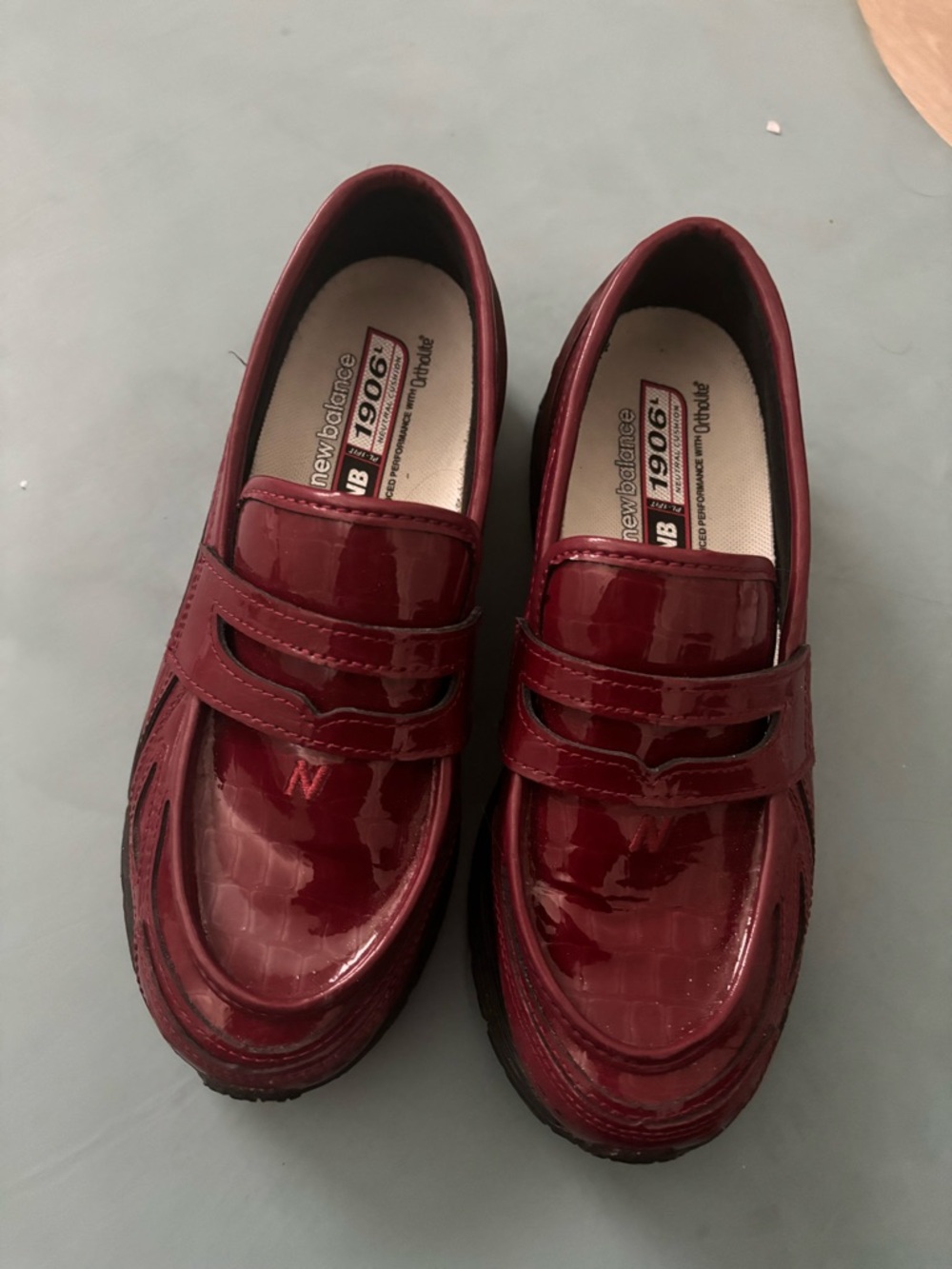 New Balance Burgundy Slip-On Loafers